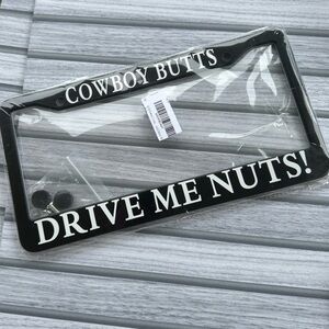 Cowboy Butts Drive Me 🥜License Plate Frames - NWT